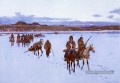Départ pour la quête Buffalo Hunt Ouest Amérindien Henry Farny